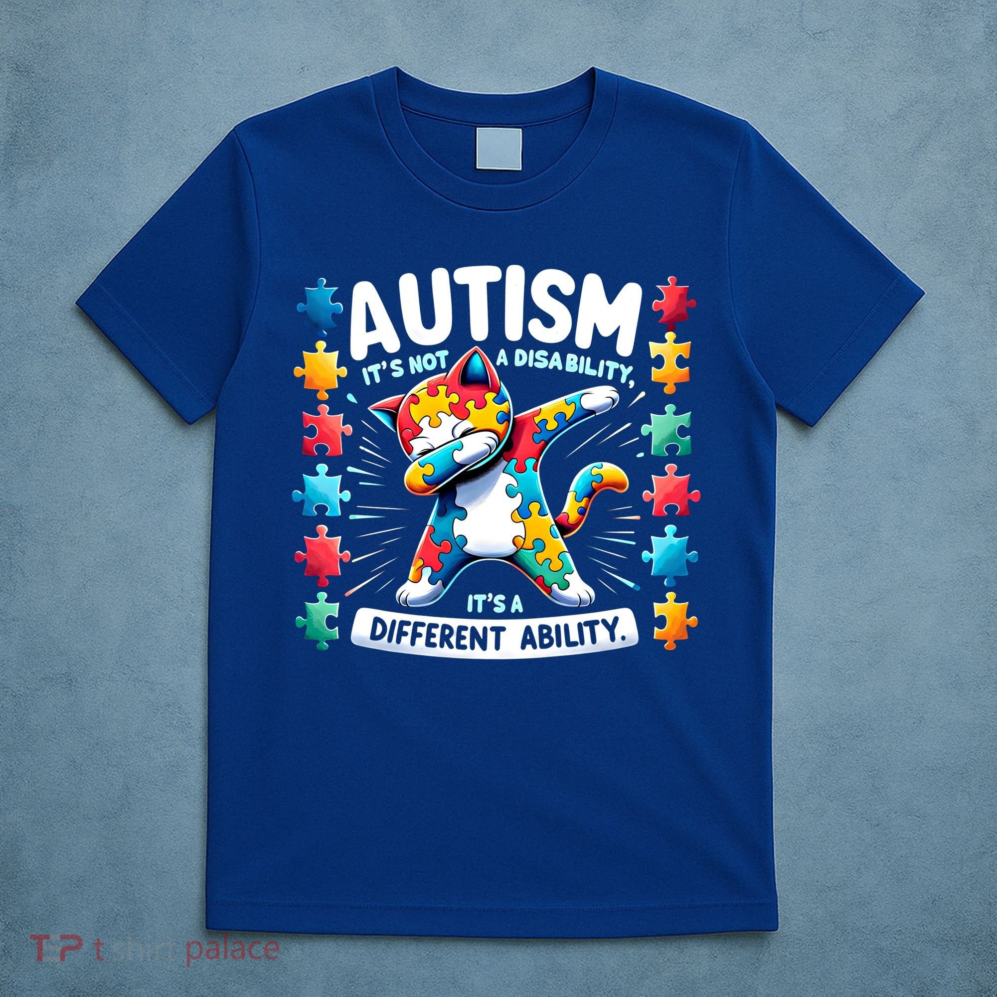 Autism Awareness Month Autism Cat Dabbing Support Autism Gift T-Shirt
