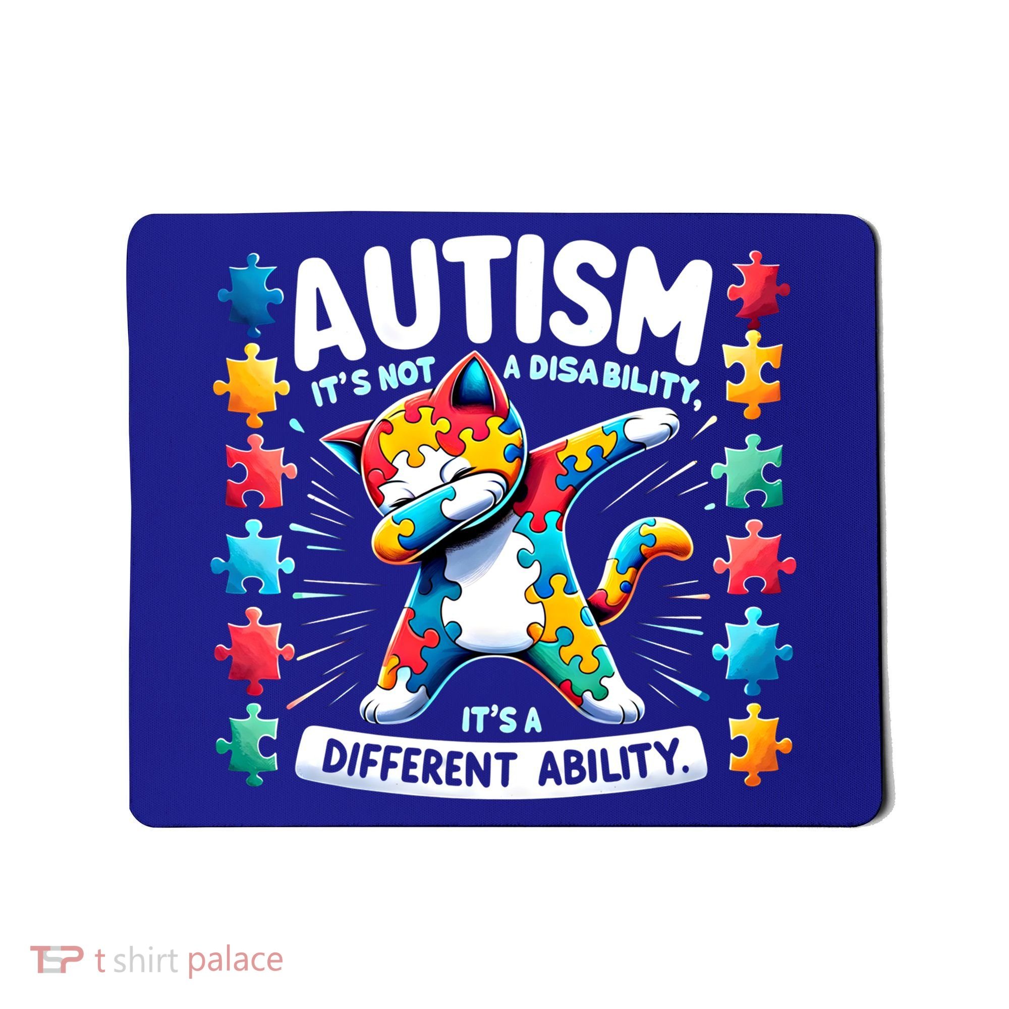 Autism Awareness Month Autism Cat Dabbing Support Autism Gift Mousepad
