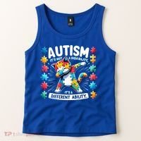 Autism Awareness Month Autism Cat Dabbing Support Autism Gift Tank Top thumb 2