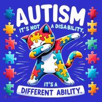 Autism Awareness Month Autism Cat Dabbing Support Autism Gift Visor thumb 3