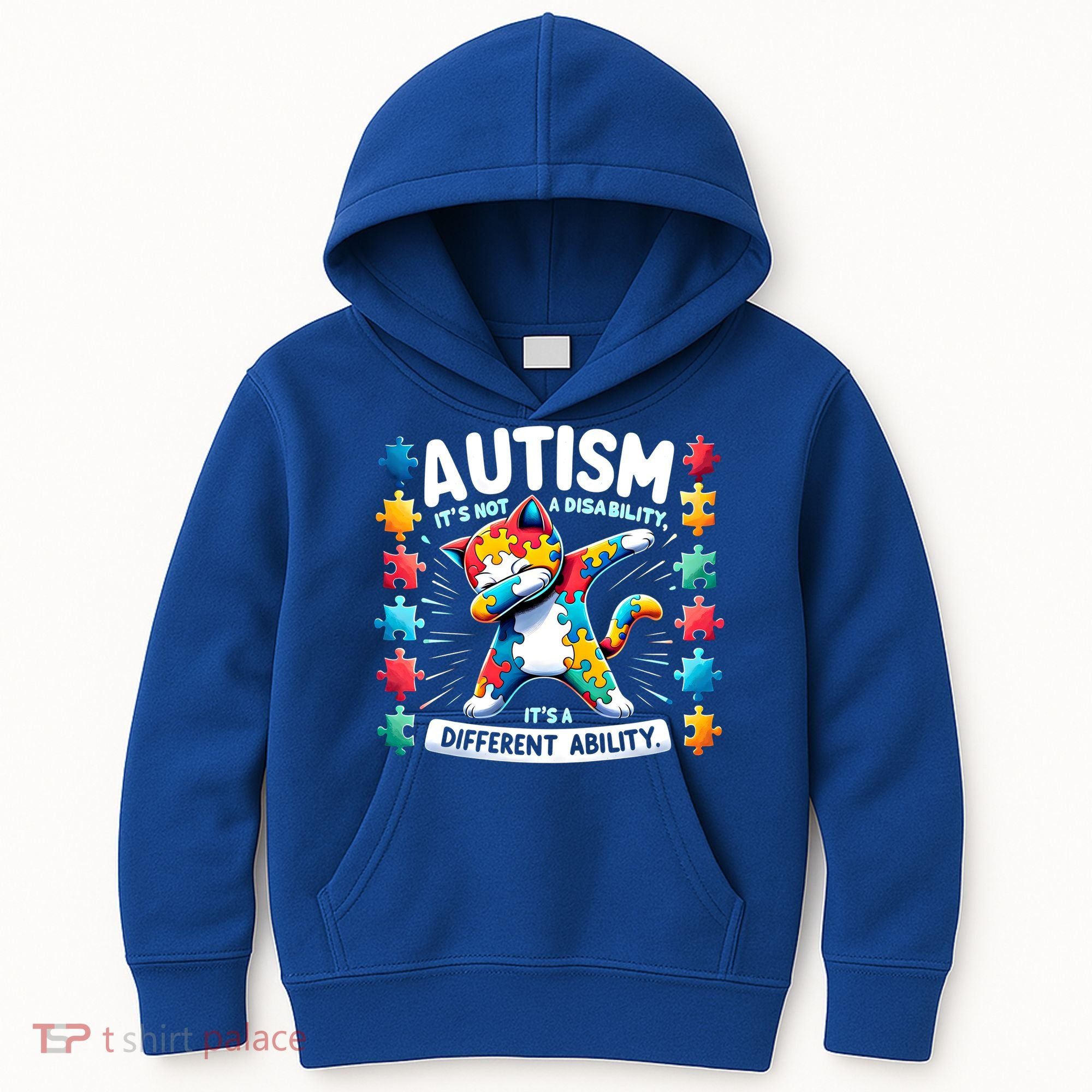 Autism Awareness Month Autism Cat Dabbing Support Autism Gift Kids Hoodie