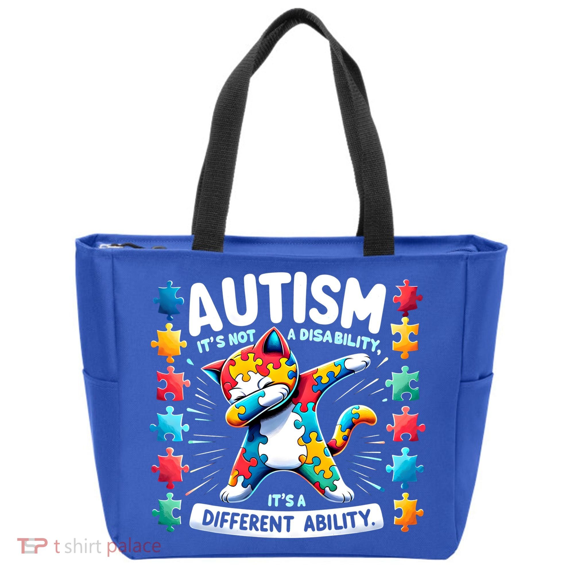 Autism Awareness Month Autism Cat Dabbing Support Autism Gift Tote Bag