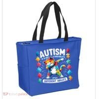 Autism Awareness Month Autism Cat Dabbing Support Autism Gift Tote Bag thumb 2