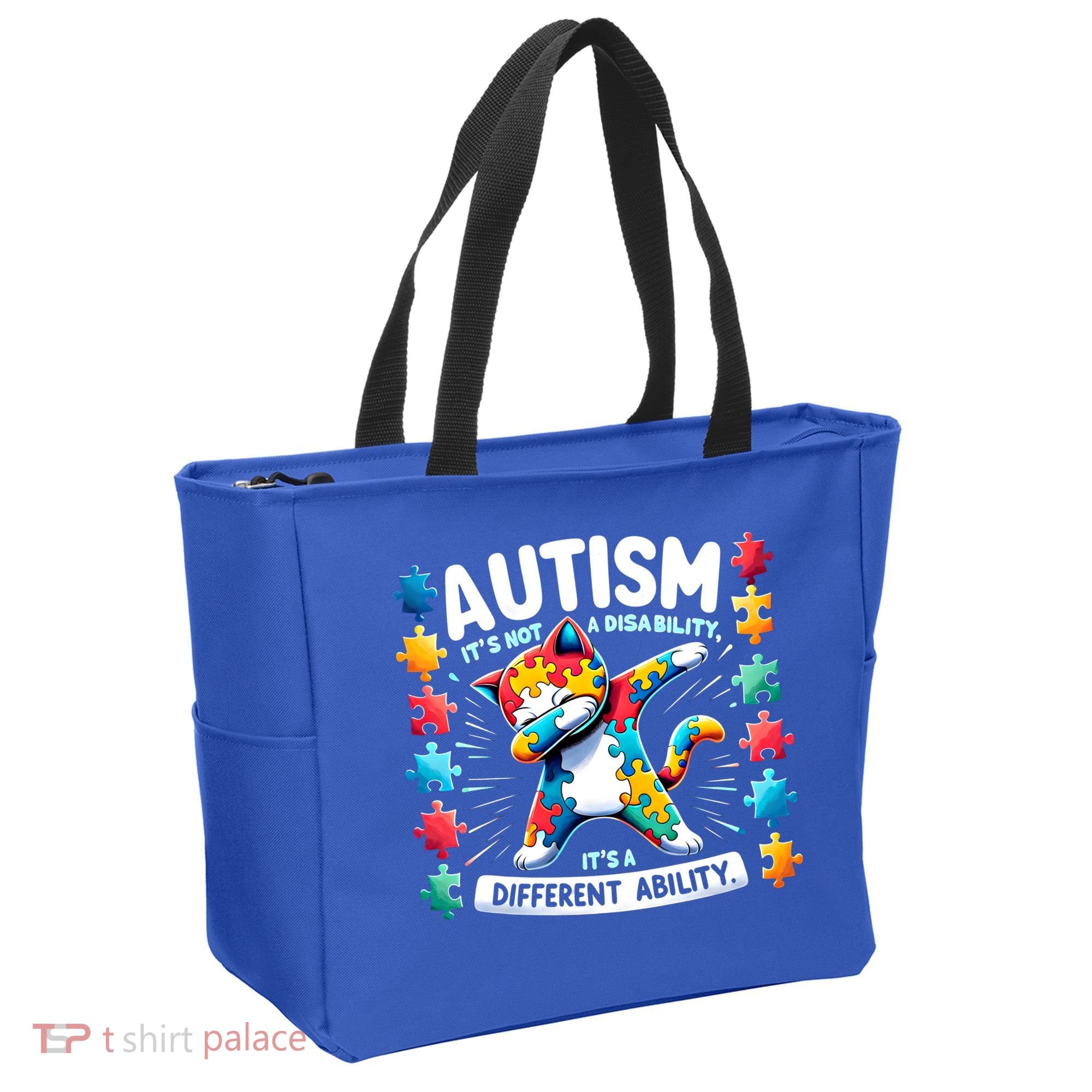 Autism Awareness Month Autism Cat Dabbing Support Autism Gift Tote Bag
