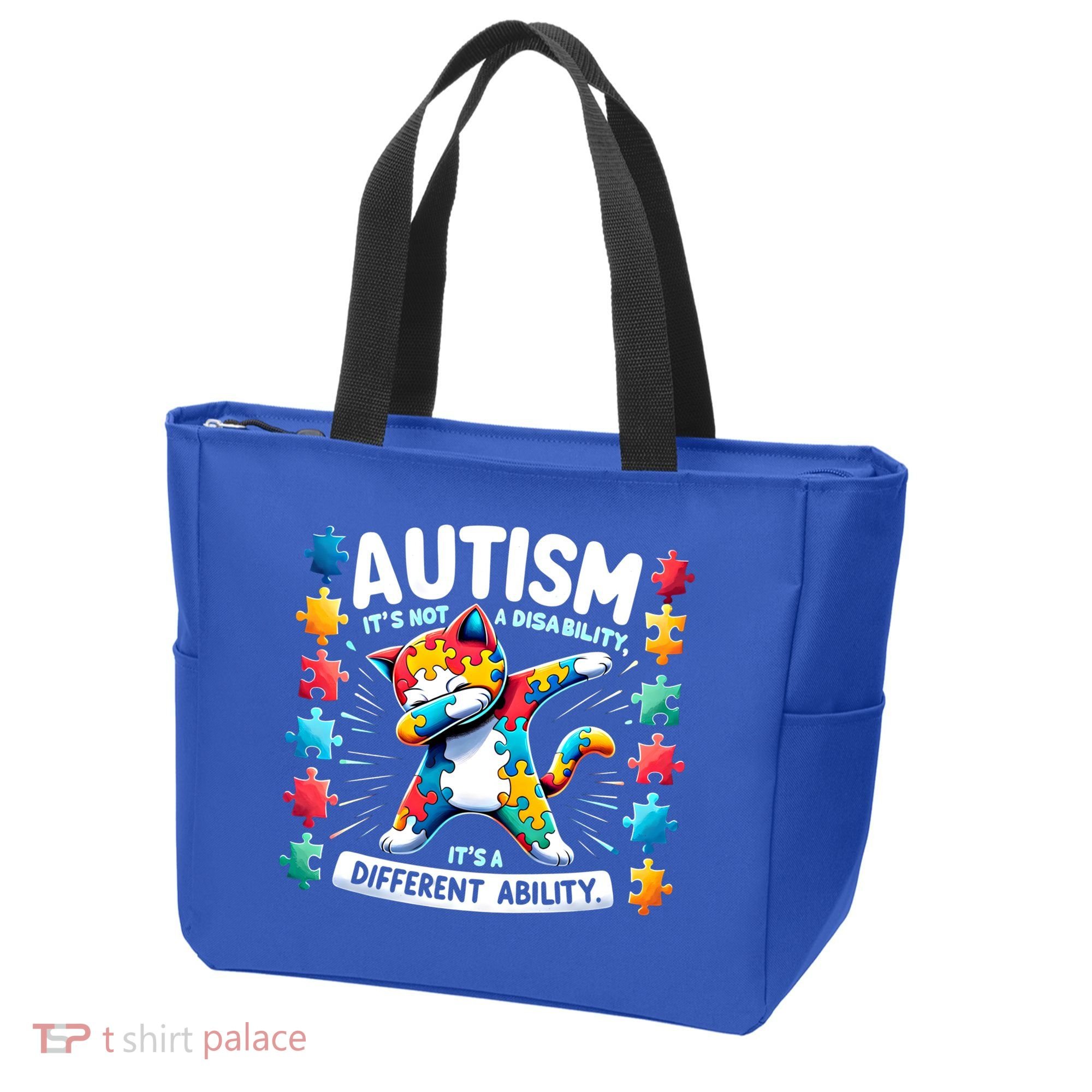 Autism Awareness Month Autism Cat Dabbing Support Autism Gift Tote Bag