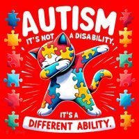 Autism Awareness Month Autism Cat Dabbing Support Autism Gift Santa Hat thumb 1