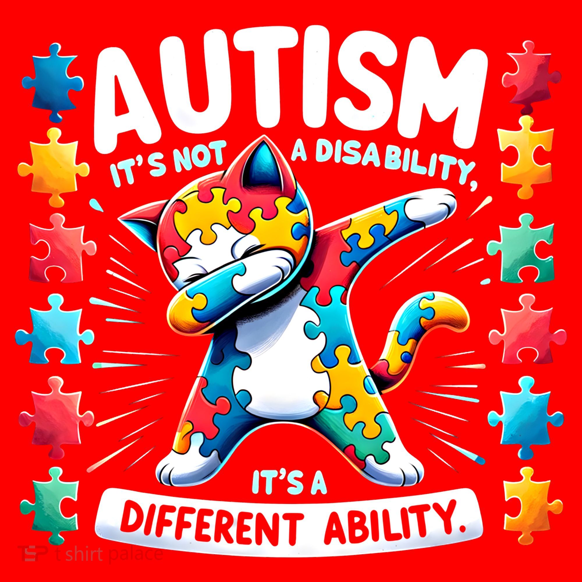 Autism Awareness Month Autism Cat Dabbing Support Autism Gift Santa Hat