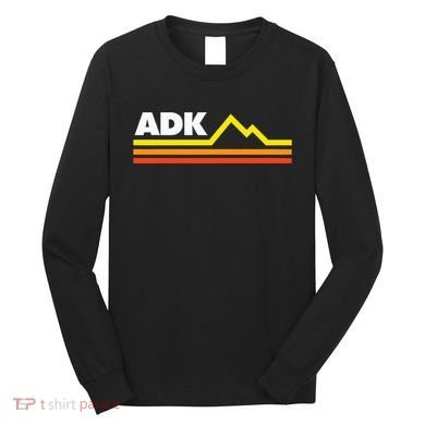 Adk Adirondack Mountains Retro Long Sleeve Shirt