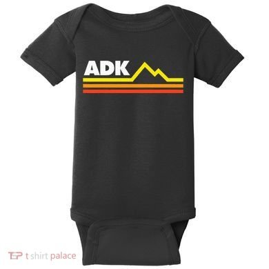 Adk Adirondack Mountains Retro Baby Bodysuit