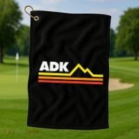 Adk Adirondack Mountains Retro Golf Towel thumb 1