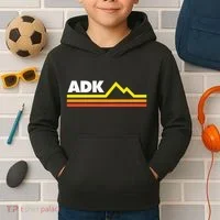 Adk Adirondack Mountains Retro Kids Hoodie thumb 2