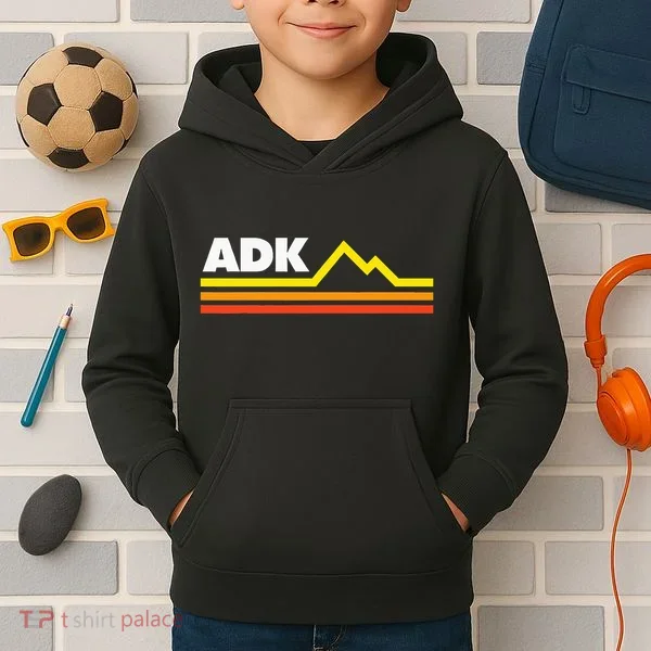 Adk Adirondack Mountains Retro Kids Hoodie