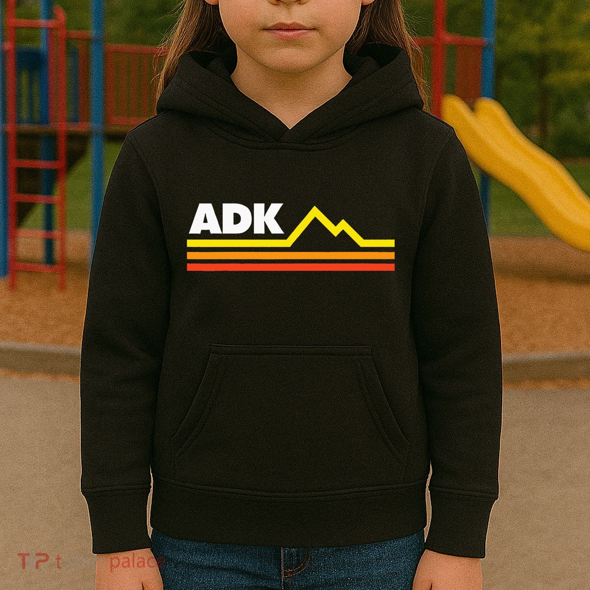 Adk Adirondack Mountains Retro Kids Hoodie
