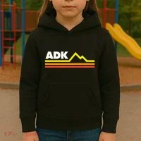 Adk Adirondack Mountains Retro Kids Hoodie thumb 3