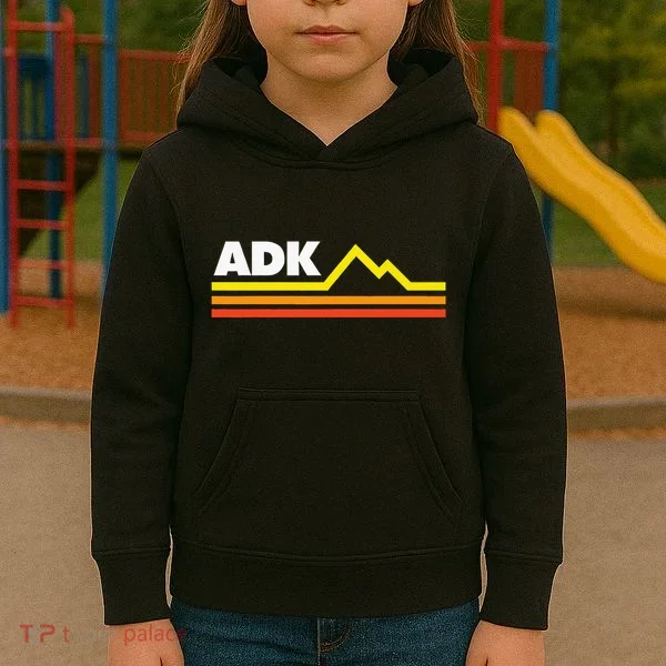 Adk Adirondack Mountains Retro Kids Hoodie