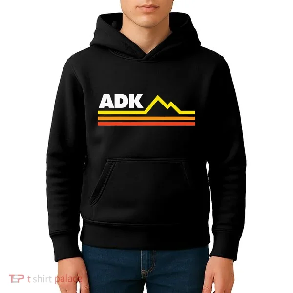 Adk Adirondack Mountains Retro Kids Hoodie