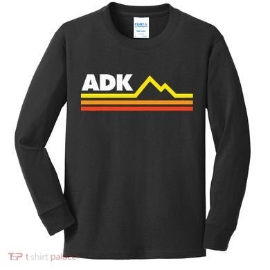 Adk Adirondack Mountains Retro Kids Long Sleeve Shirt