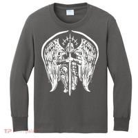 Angel Archangel Michael Warrior Kids Long Sleeve Shirt thumb 0