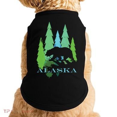 Alaska Alaskan Northern Light Trees With Bear Doggie Tank
