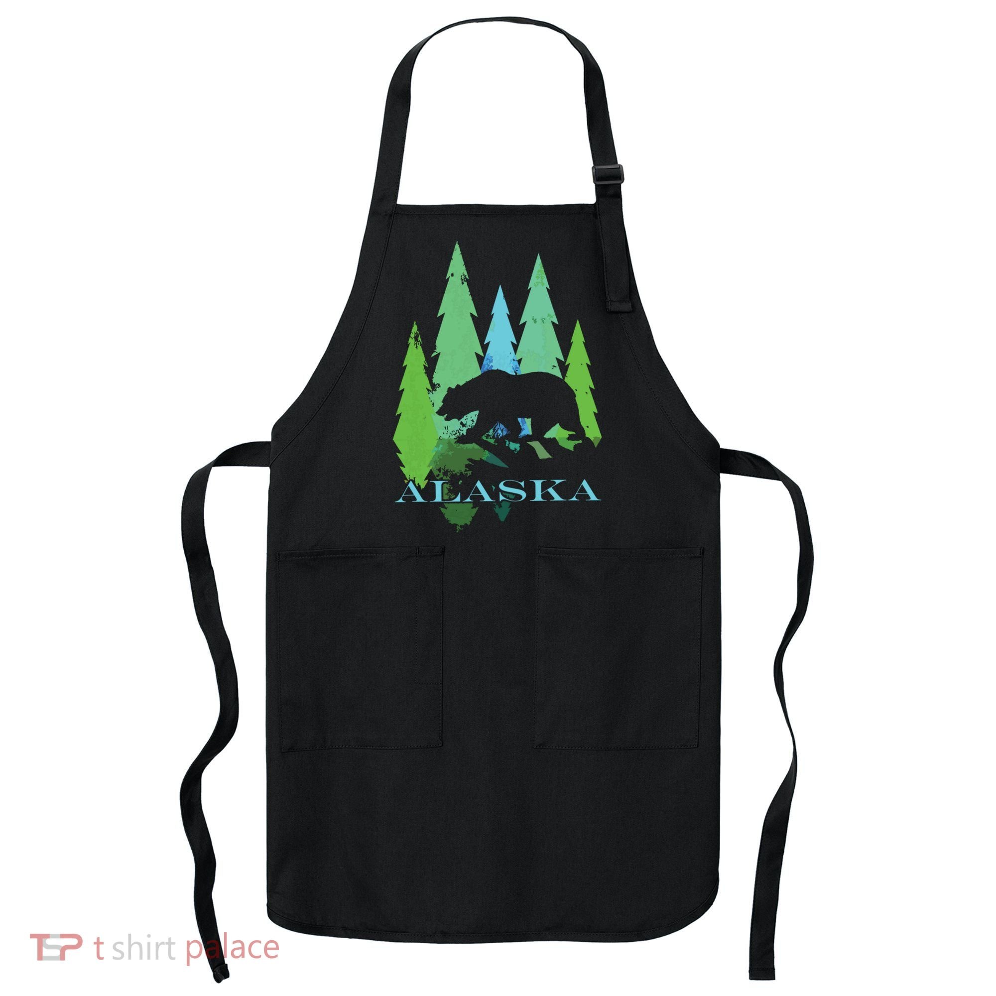 Alaska Alaskan Northern Light Trees With Bear Apron