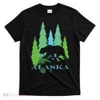Alaska Alaskan Northern Light Trees With Bear T-Shirt thumb 0