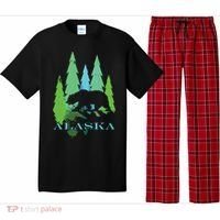 Alaska Alaskan Northern Light Trees With Bear Pajama Set thumb 0