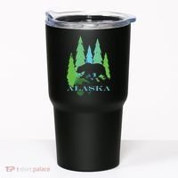 Alaska Alaskan Northern Light Trees With Bear Tumbler thumb 0