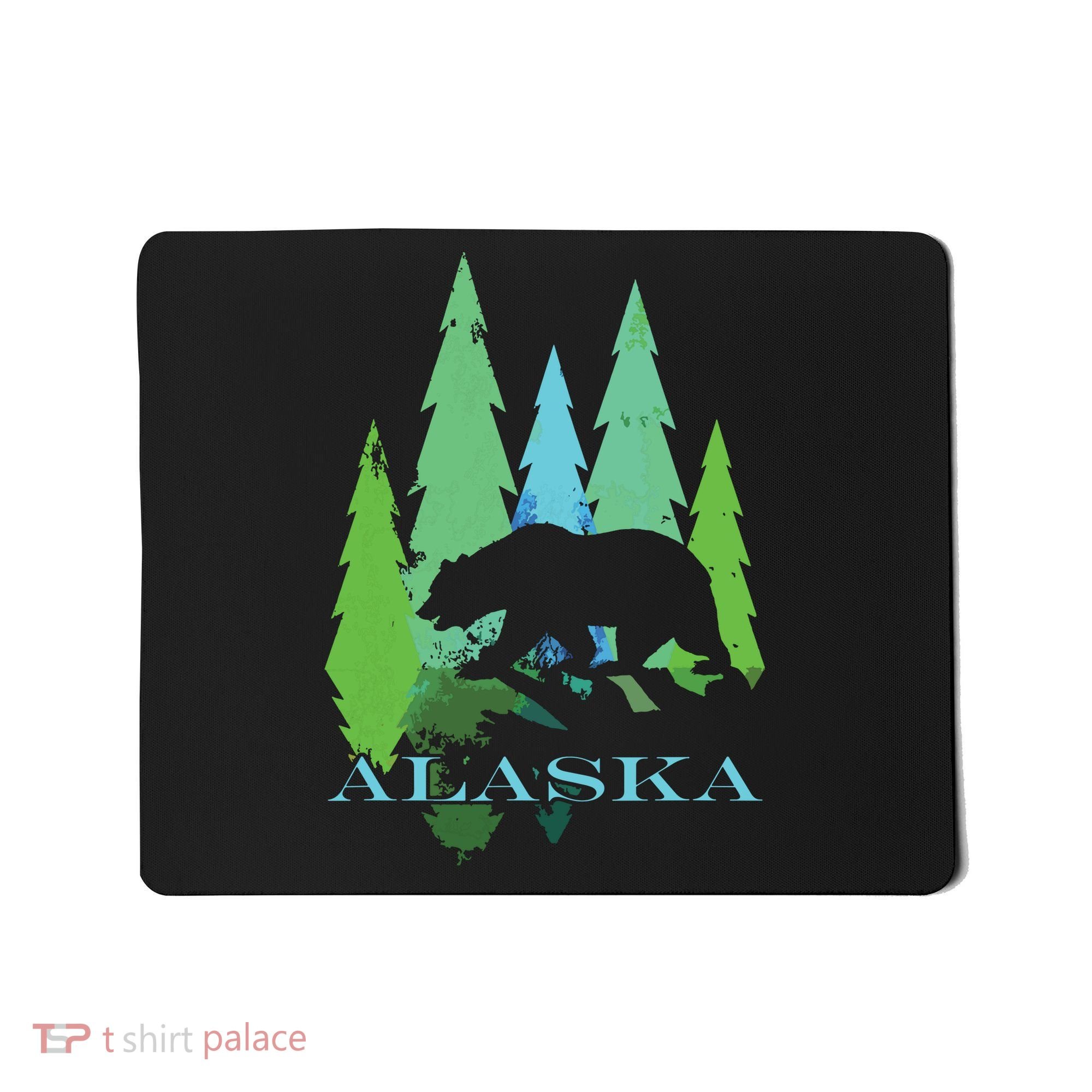 Alaska Alaskan Northern Light Trees With Bear Mousepad