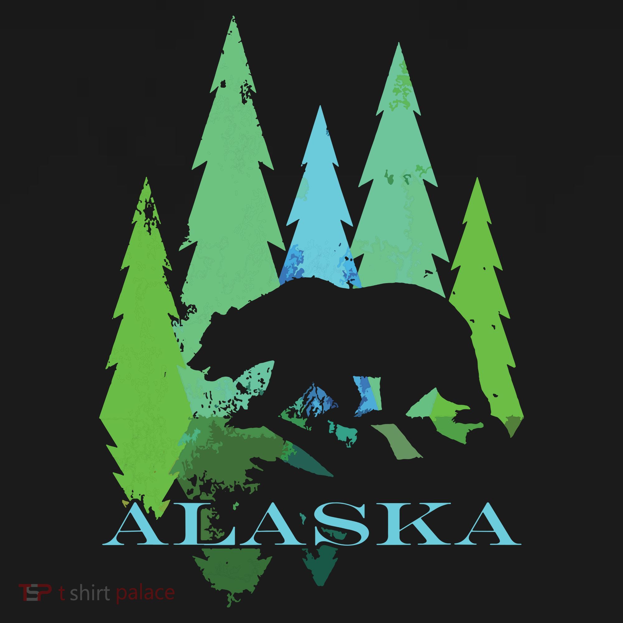 Alaska Alaskan Northern Light Trees With Bear Mousepad