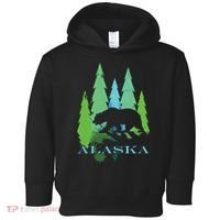 Alaska Alaskan Northern Light Trees With Bear Toddler Hoodie thumb 0