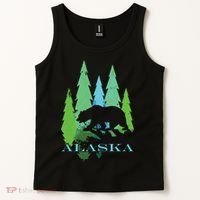 Alaska Alaskan Northern Light Trees With Bear Tank Top thumb 2