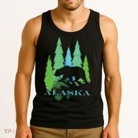 Alaska Alaskan Northern Light Trees With Bear Tank Top thumb 3