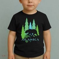 Alaska Alaskan Northern Light Trees With Bear Toddler T-Shirt thumb 2