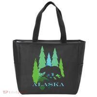 Alaska Alaskan Northern Light Trees With Bear Tote Bag thumb 0