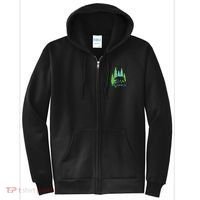 Alaska Alaskan Northern Light Trees With Bear Full Zip Hoodie thumb 0