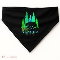 Alaska Alaskan Northern Light Trees With Bear USA-Made Doggie Bandana thumb 0