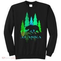 Alaska Alaskan Northern Light Trees With Bear Sweatshirt thumb 0