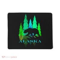 Alaska Alaskan Northern Light Trees With Bear Mousepad thumb 0