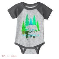 Alaska Alaskan Northern Light Trees With Bear Infant Baby Jersey Bodysuit thumb 0