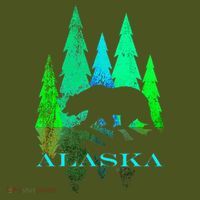 Alaska Alaskan Northern Light Trees With Bear The Baniff Cuffed Pom Beanie thumb 2