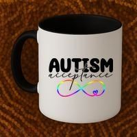 Autism Acceptance Neurodiversity Heart Coffee Mug thumb 2