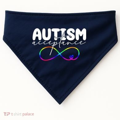 Autism Acceptance Neurodiversity Heart USA-Made Doggie Bandana