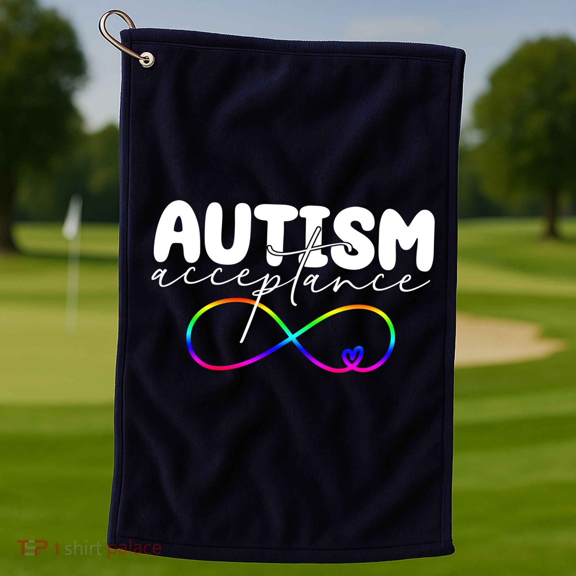 Autism Acceptance Neurodiversity Heart Golf Towel