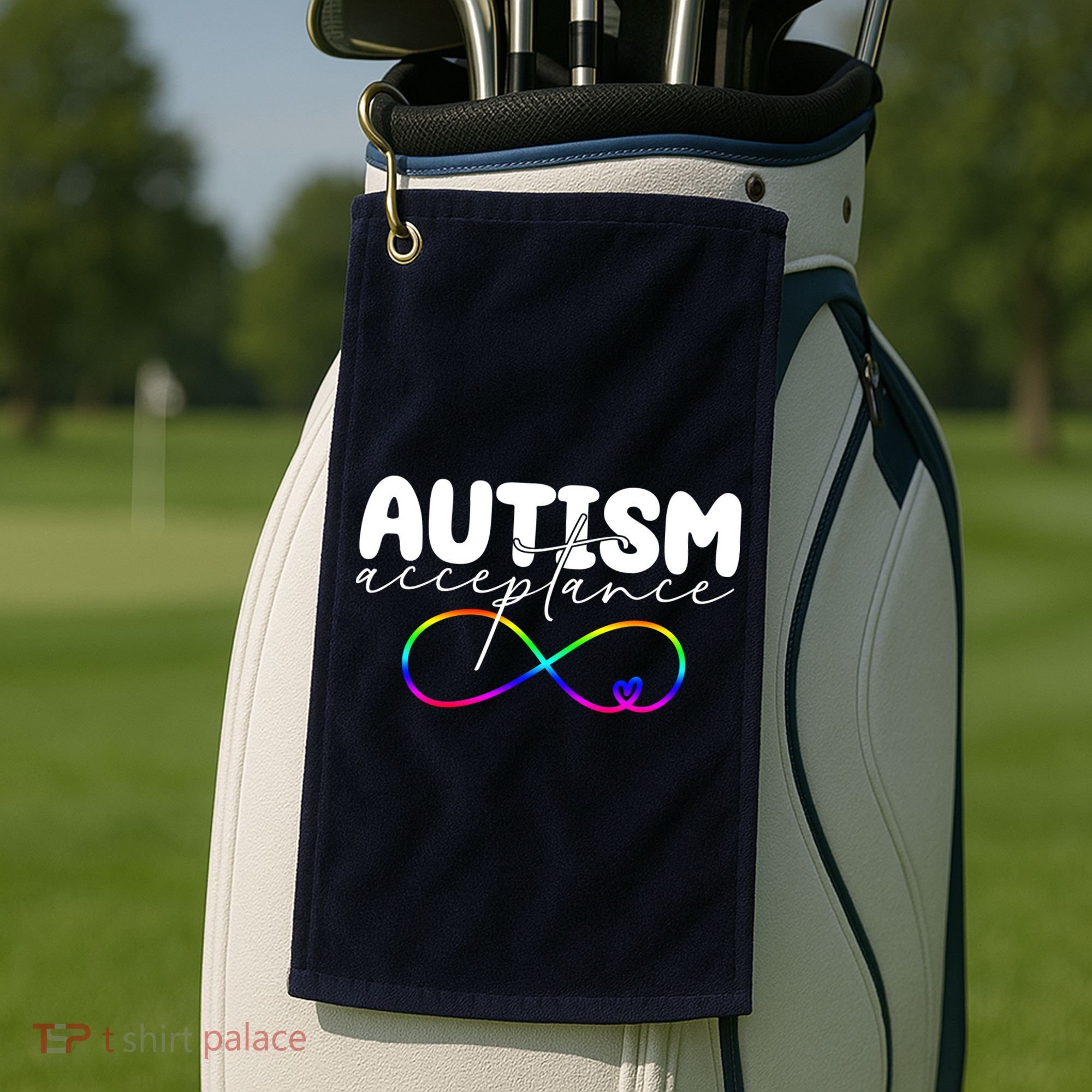 Autism Acceptance Neurodiversity Heart Golf Towel