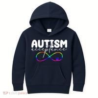 Autism Acceptance Neurodiversity Heart Kids Hoodie thumb 0