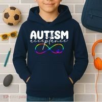 Autism Acceptance Neurodiversity Heart Kids Hoodie thumb 2