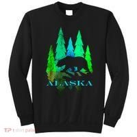 Alaska Alaskan Northern Light Trees With Bear Sweatshirt thumb 0