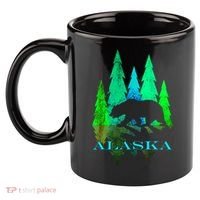 Alaska Alaskan Northern Light Trees With Bear 11oz C Handle Ceramic Mug thumb 2