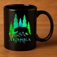 Alaska Alaskan Northern Light Trees With Bear 11oz C Handle Ceramic Mug thumb 3