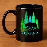 Alaska Alaskan Northern Light Trees With Bear 11oz C Handle Ceramic Mug thumb 4
